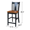 International Concepts San Remo Counter Height Stool, 24" Seat Height, Black/Cherry S57-102